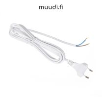 Valaisinjohto pistokkeella 2 x 0,75. Väri musta tai valkoinen