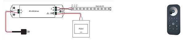 led-nauhan-himmennys-muuntaja-vastaanottimilla